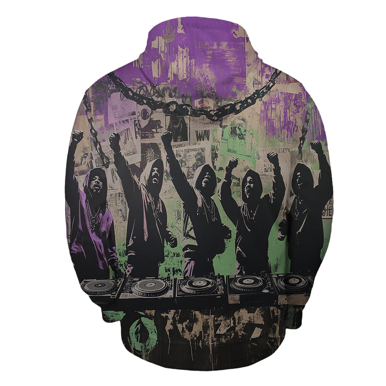 Shaolin Cipher Collage zip-up hoodies