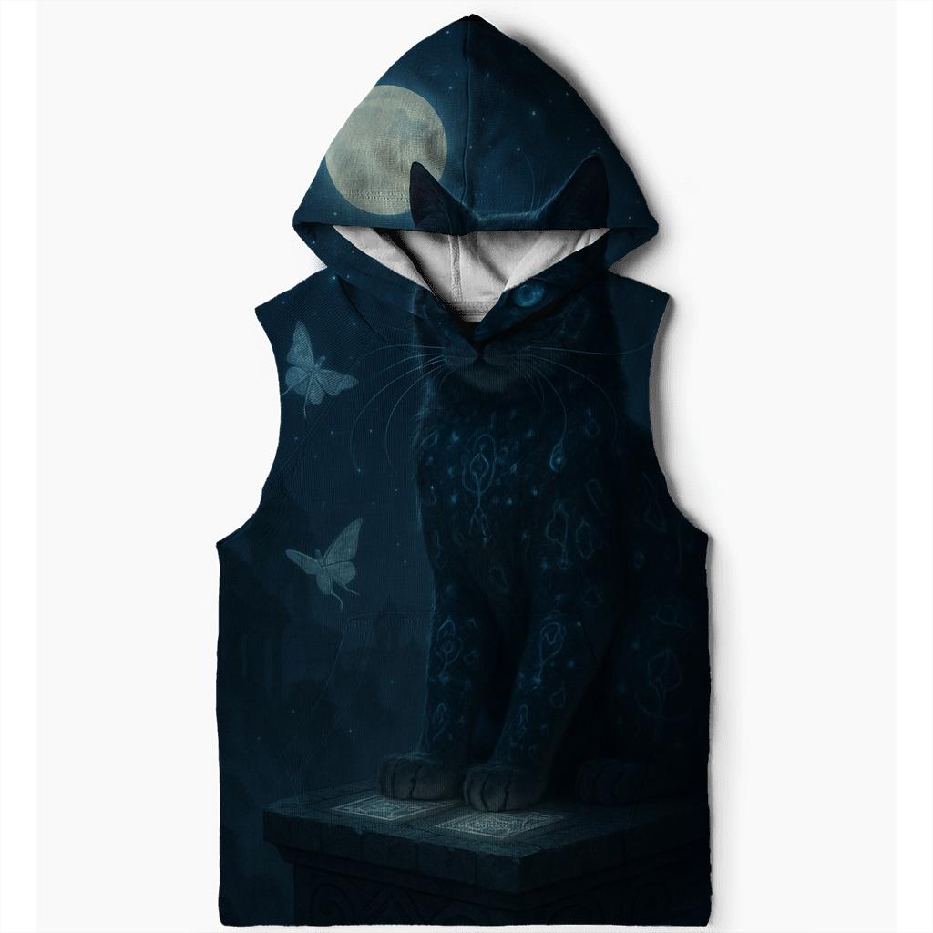 Moonlit Oracle Cat printed hoodies