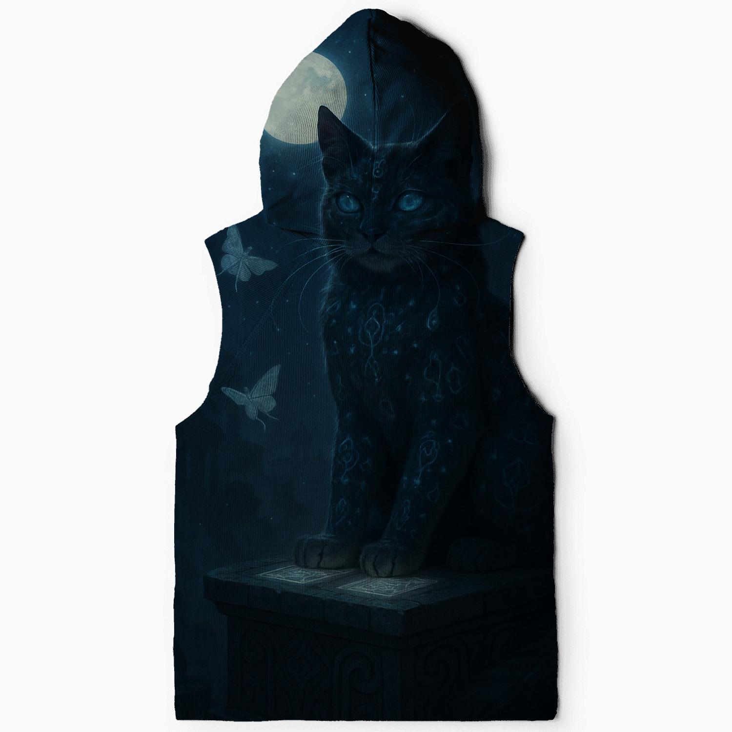 Moonlit Oracle Cat printed hoodies