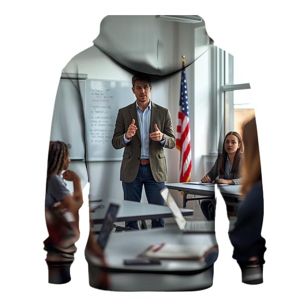 Charlie Kirk Hosting A Youth Leadership Workshop In A Modern Classroom hoodie styles