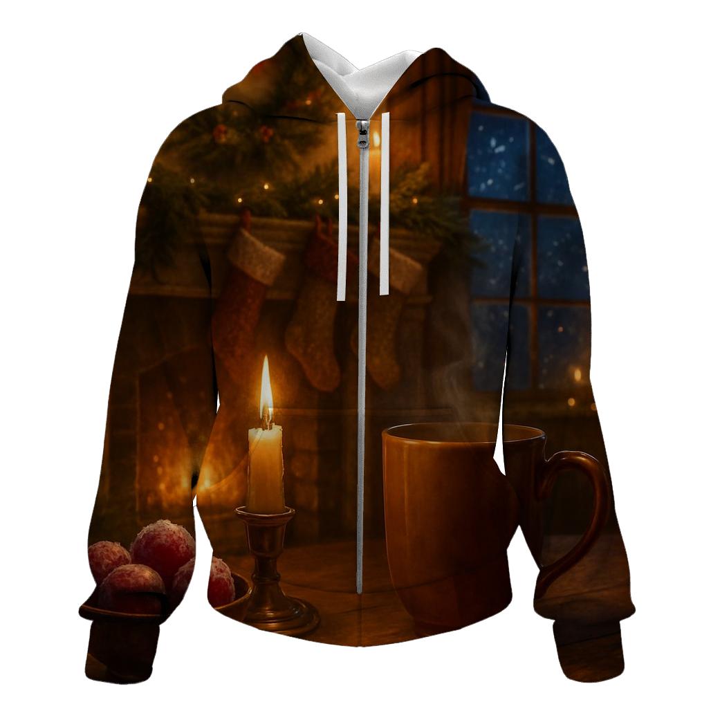 Candlelit Carols Beneath Winter Constellations zip-up hoodies