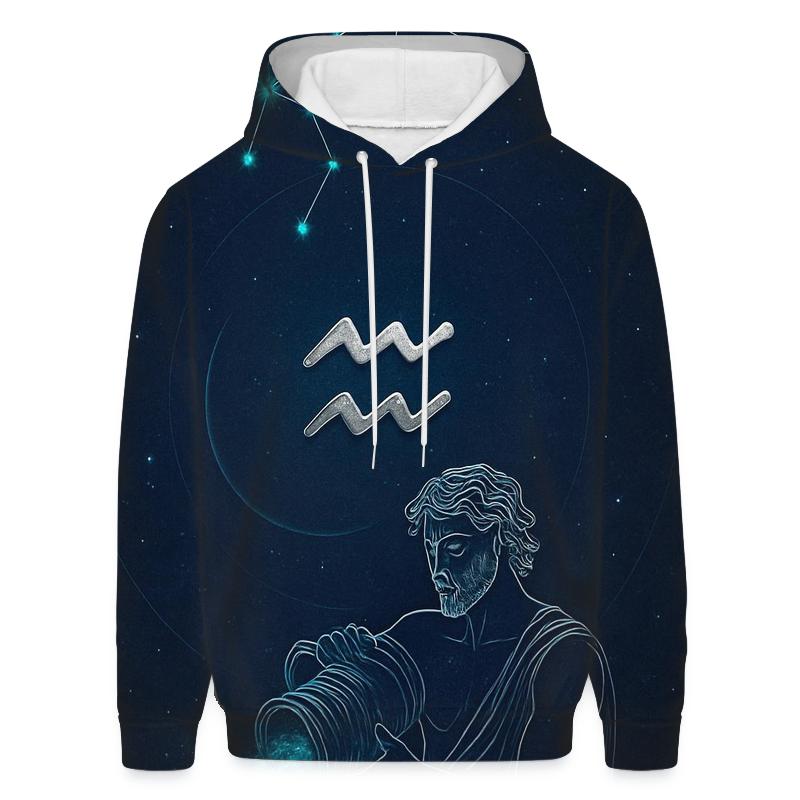 Aquarius Celestial Water Bearer Chart pullover hoodies