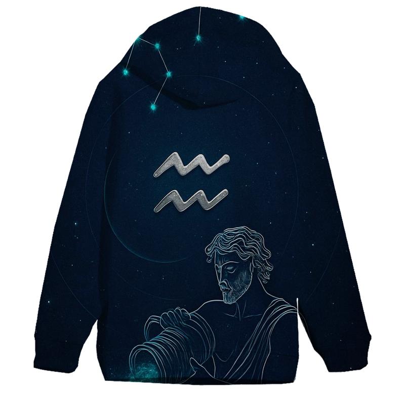 Aquarius Celestial Water Bearer Chart pullover hoodies