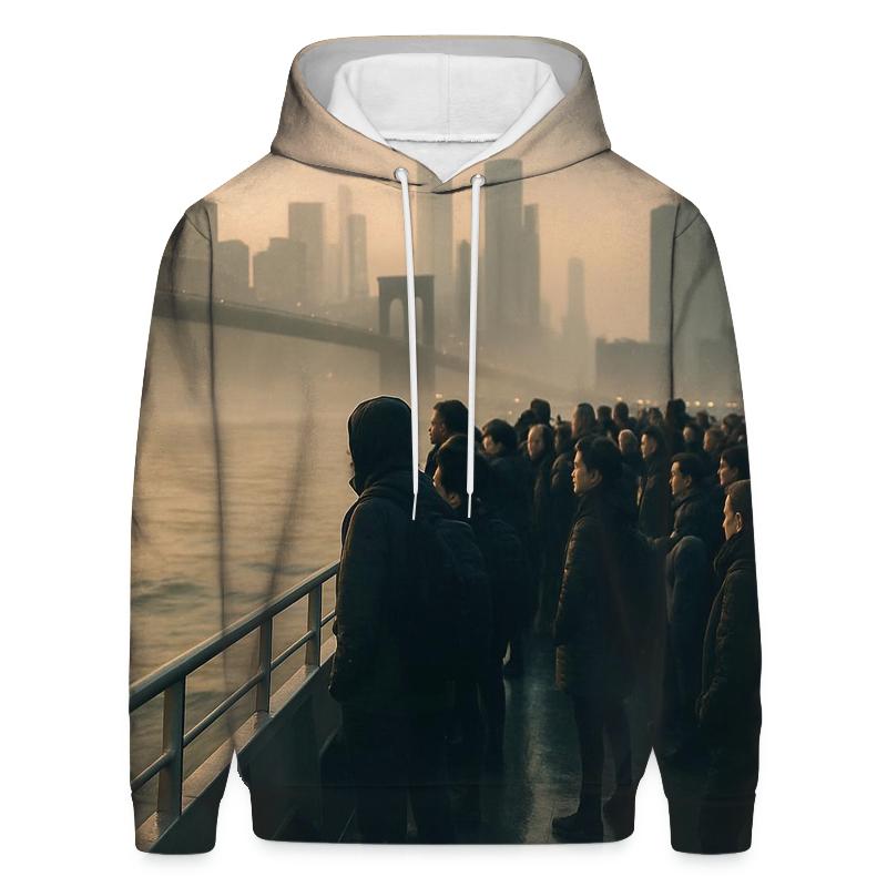 Dawn Ferry Crossing At Manhattan Edge zip-up hoodies
