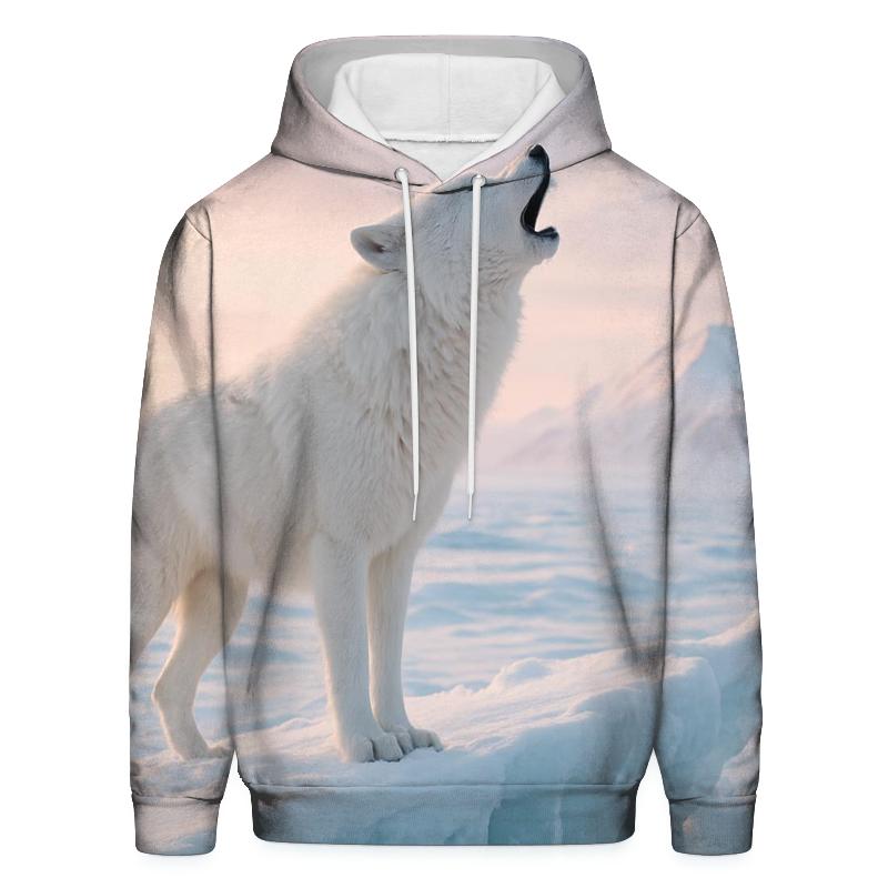 Wolf Howling At Frozen Arctic Dawn hoodie designs