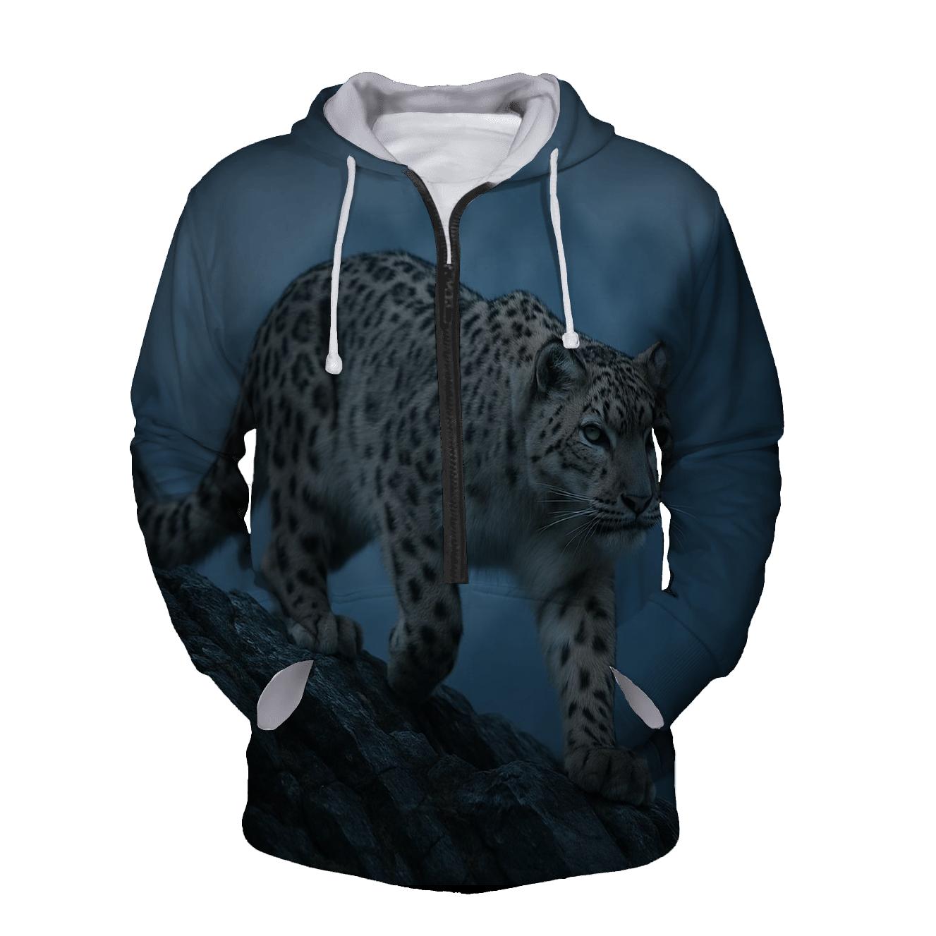 Alpine Ghost Snow Leopard pullover hoodies