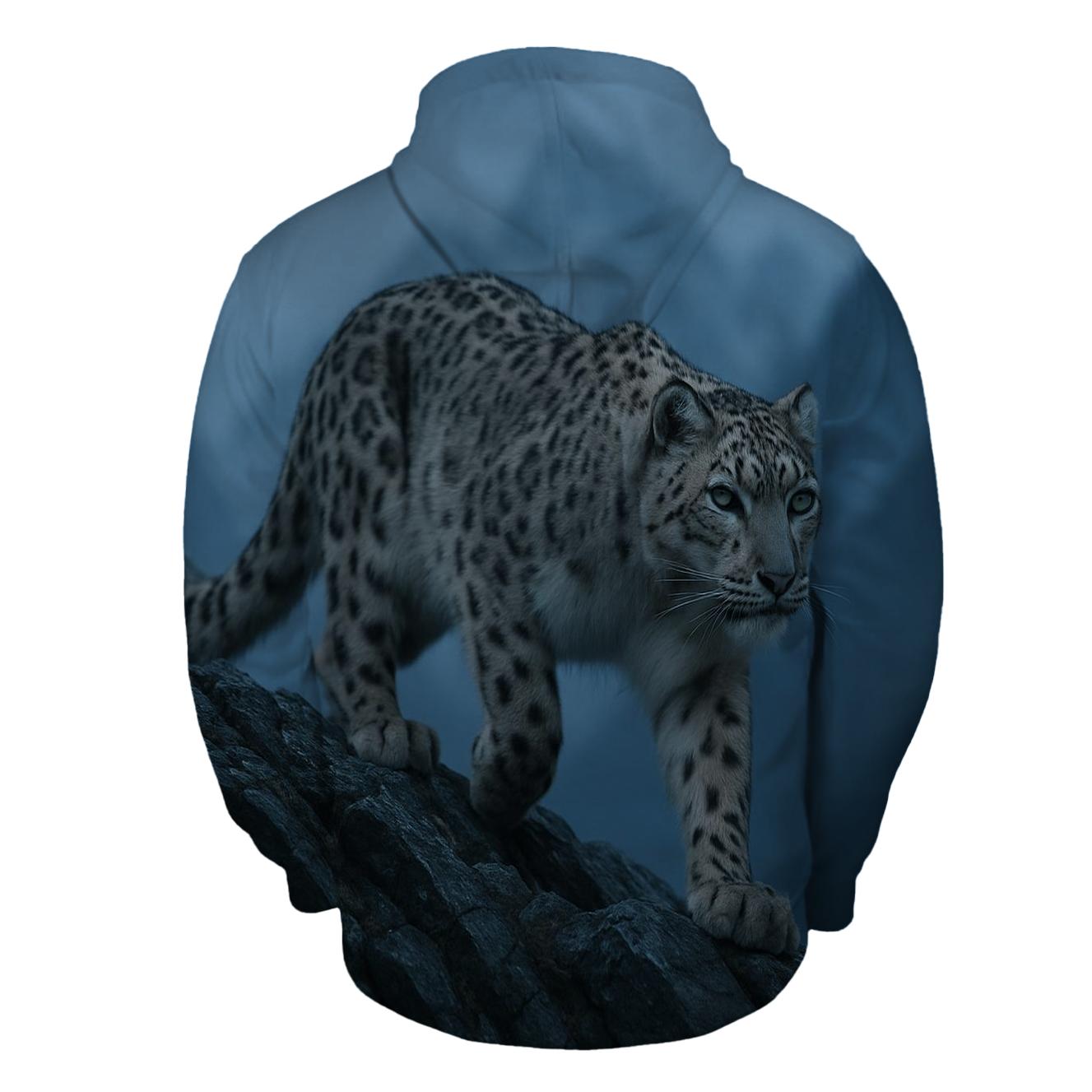 Alpine Ghost Snow Leopard pullover hoodies