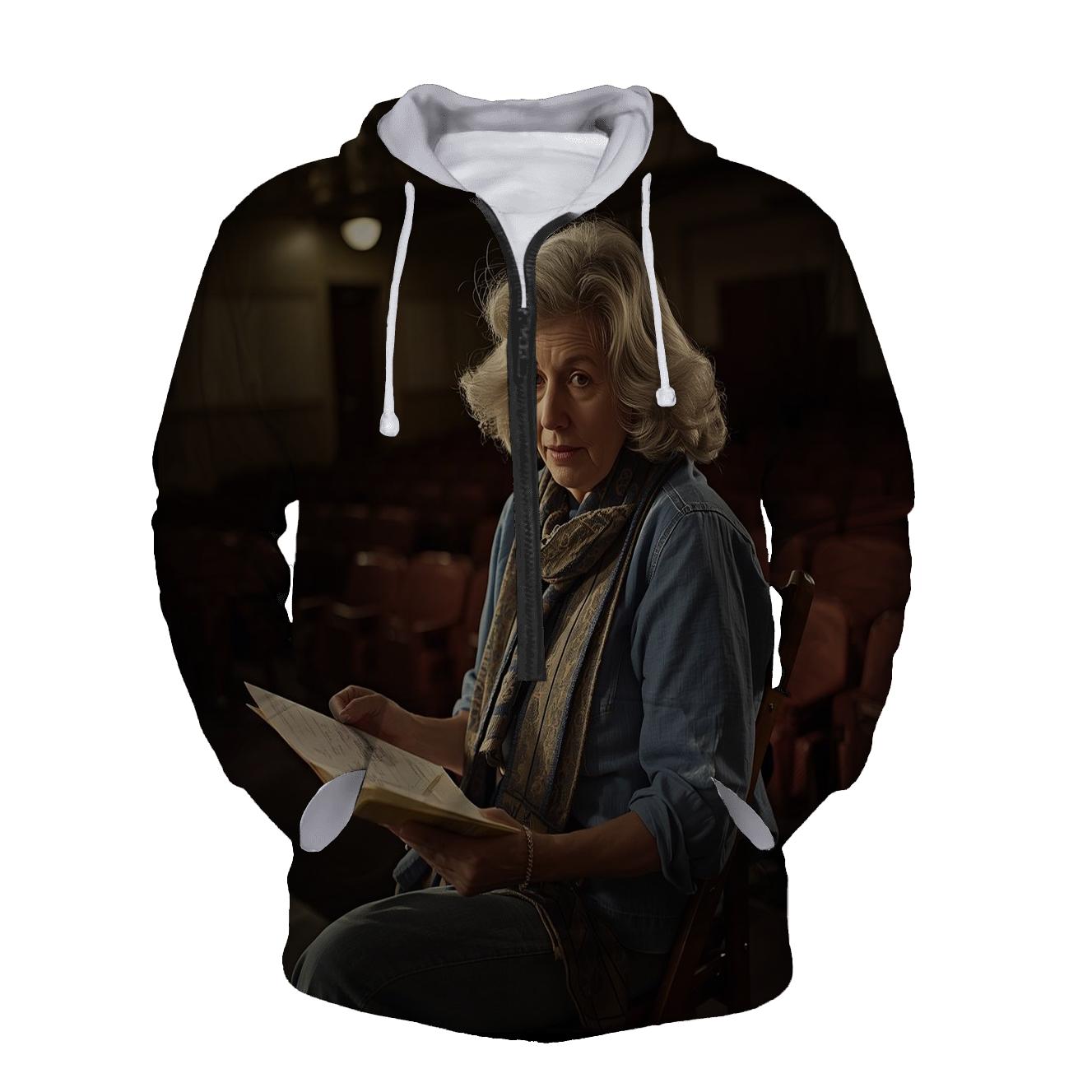 Polly Holliday At Coastal Theater Rehearsal printed hoodies