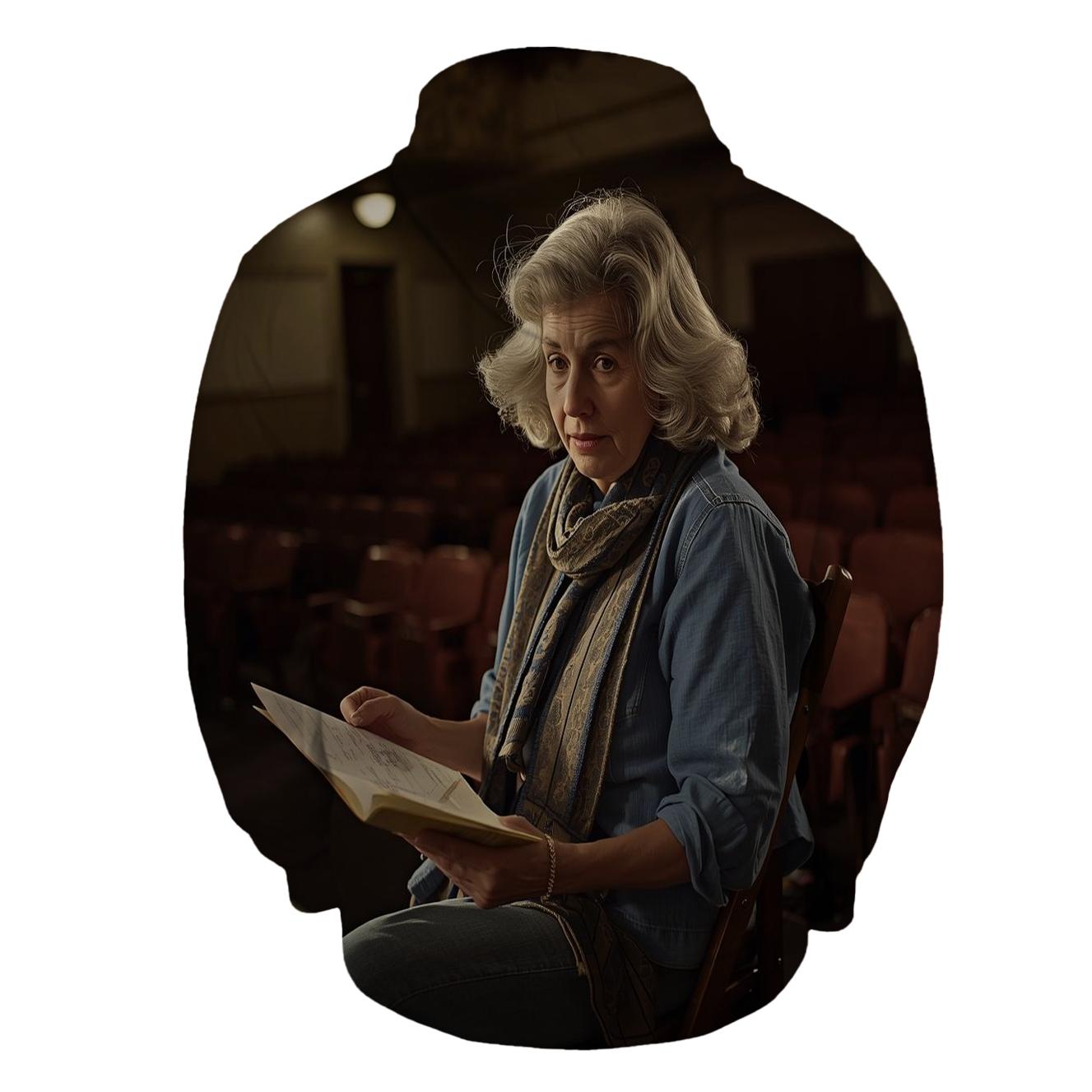 Polly Holliday At Coastal Theater Rehearsal printed hoodies