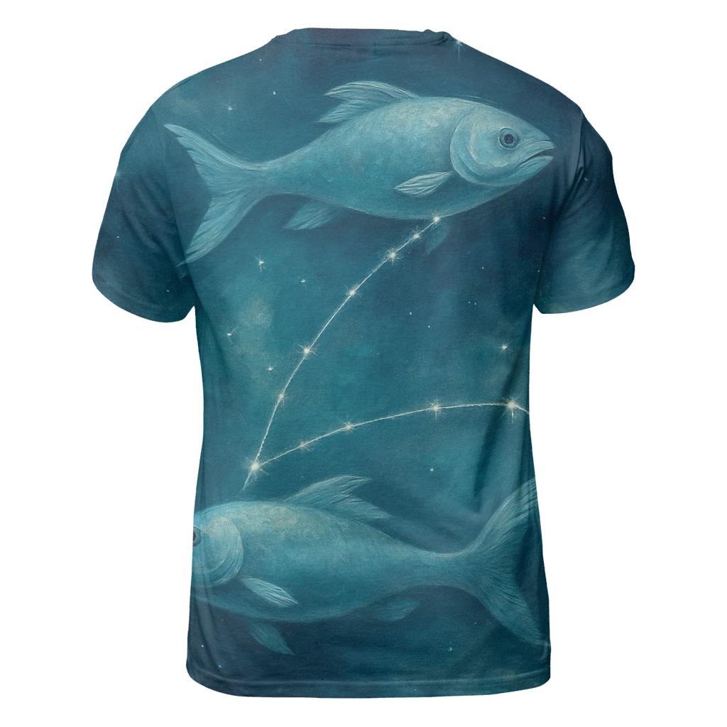 Serene Pisces Nebula Tapestry statement graphic shirts