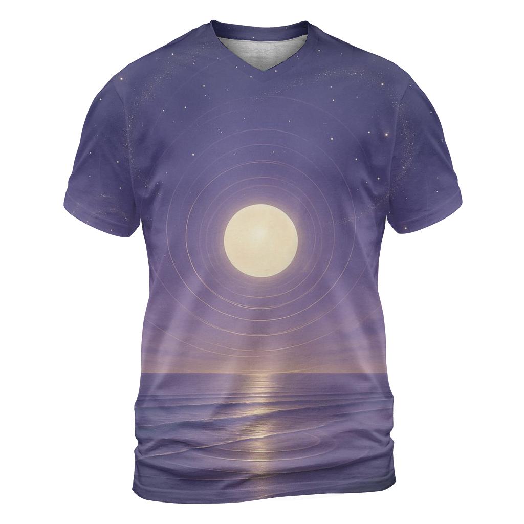 Cosmic Quietude vibrant all-over design tees
