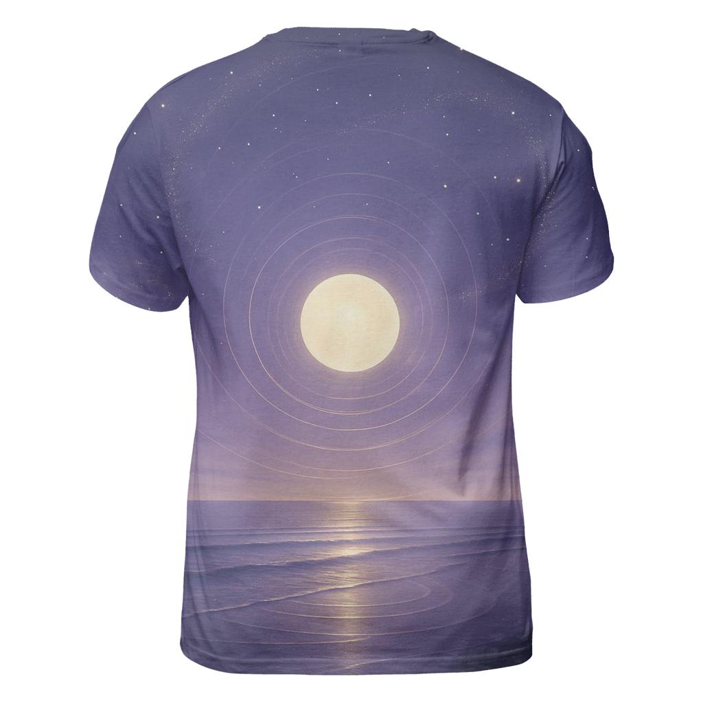 Cosmic Quietude vibrant all-over design tees