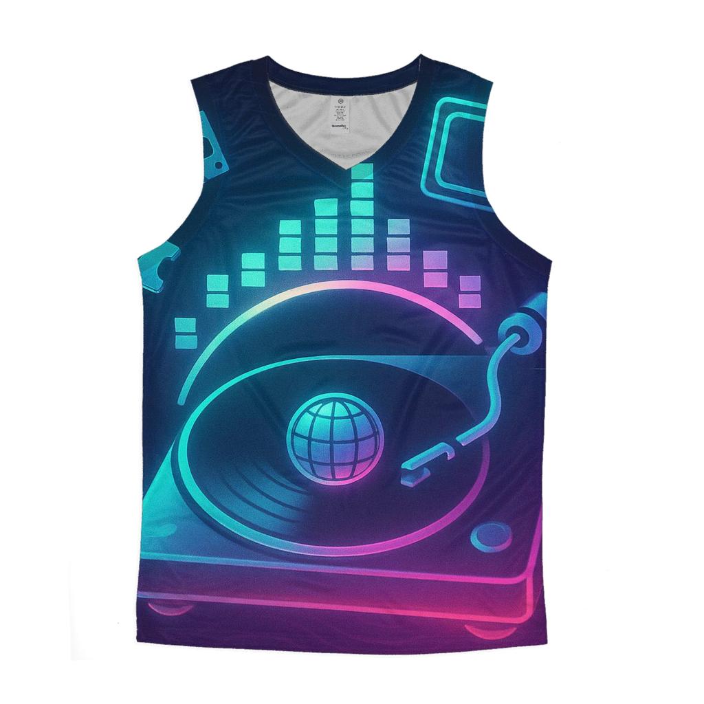Neon Retro Resonance personalized athletic tanks