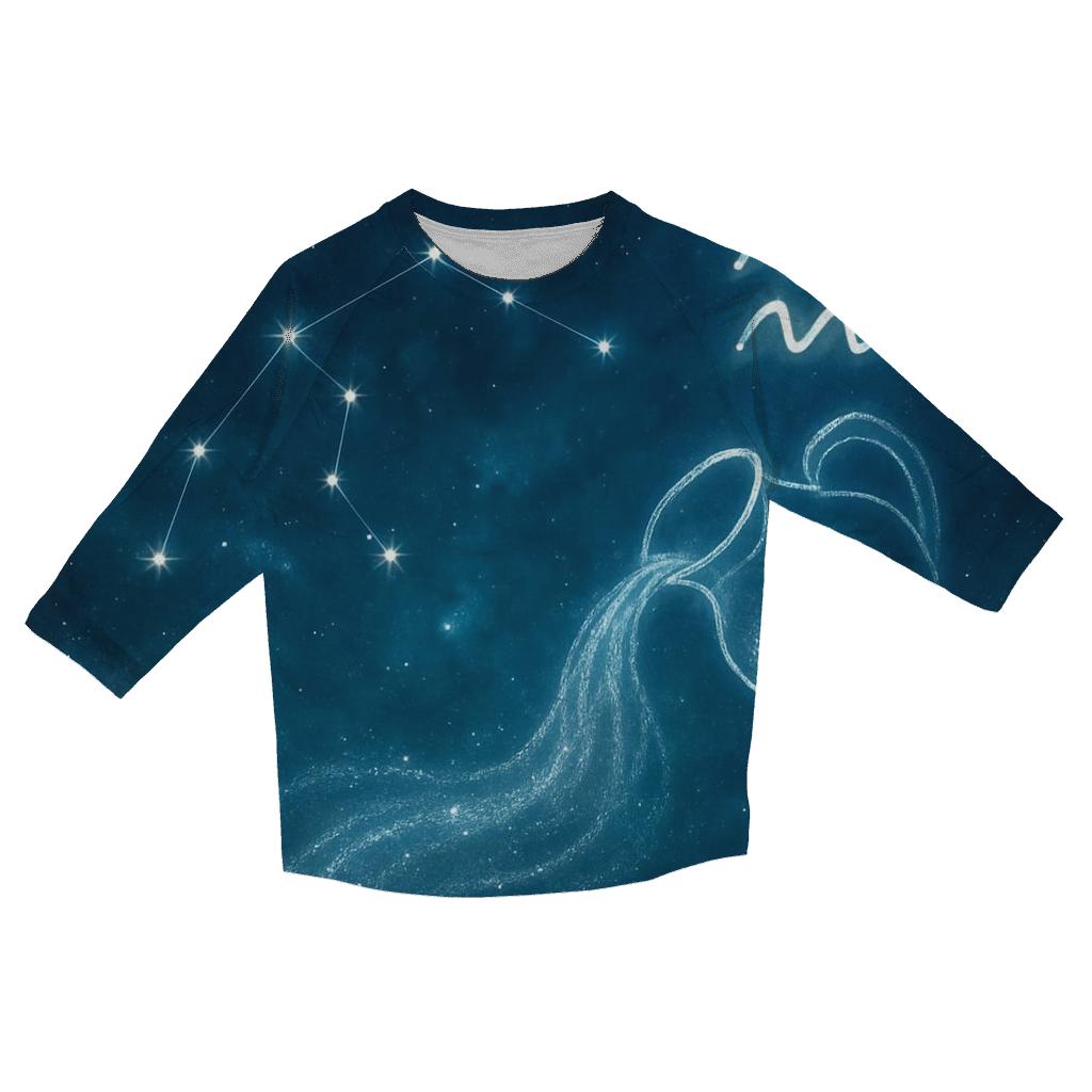 Aquarius Nebula Water Bearer Constellation casual three quarter sleeve shirts