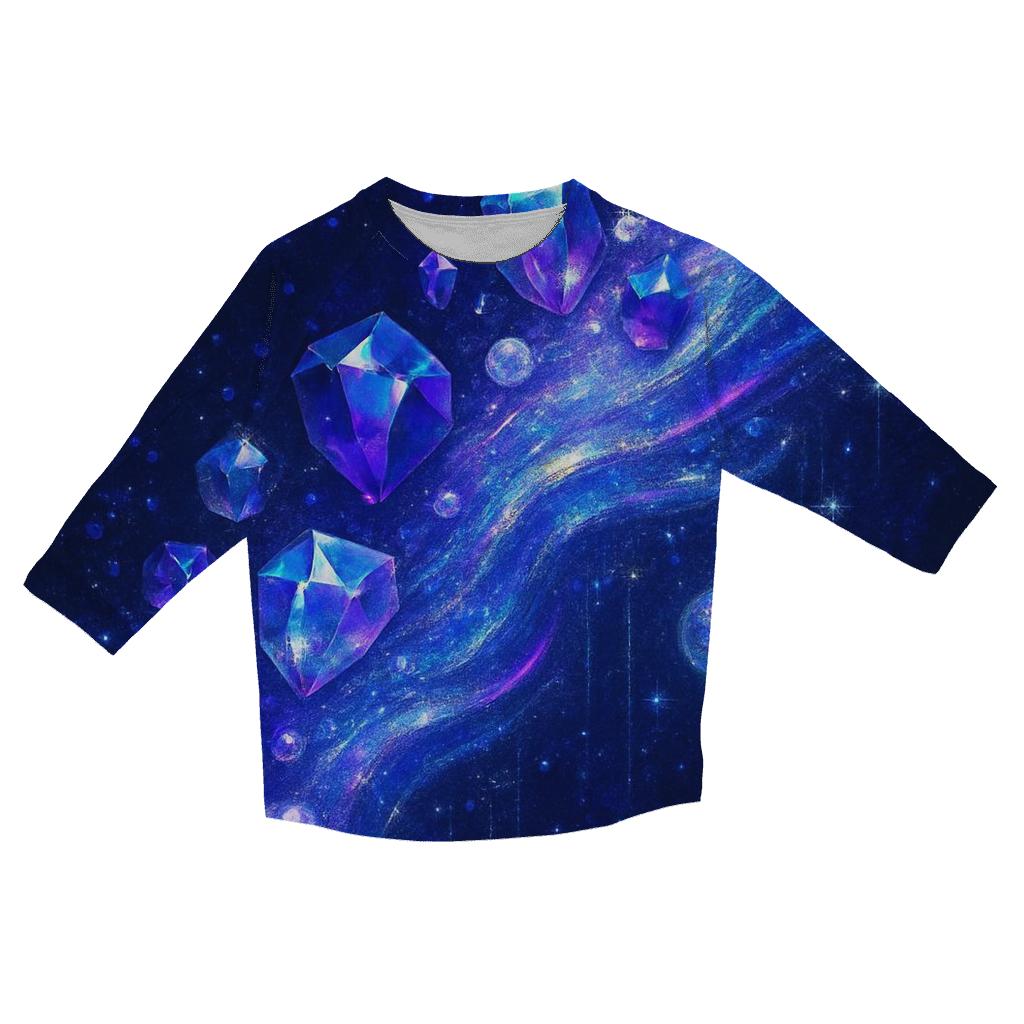 Midnight Gem Cascade printed three quarter sleeve shirts