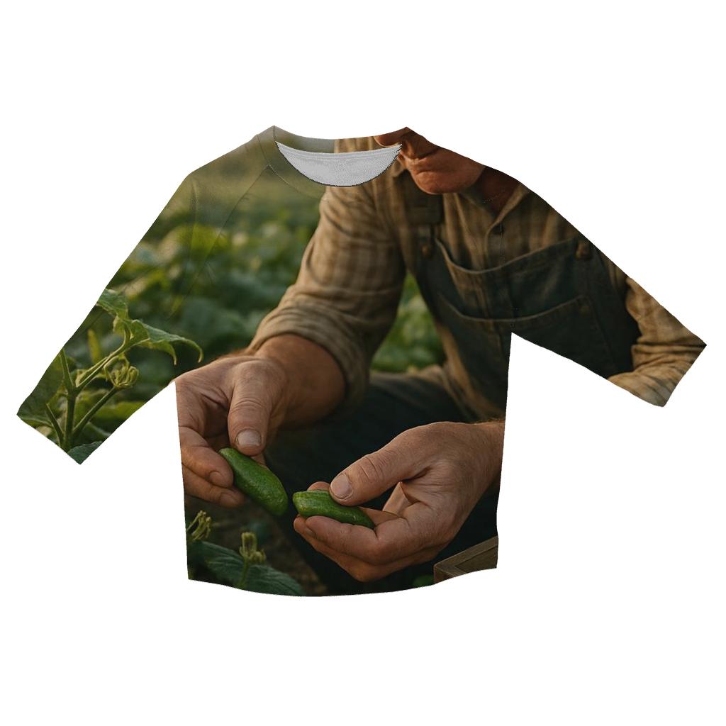 Artisan Cornichon Harvest At Dawn In French Countryside cotton quarter sleeve shirts