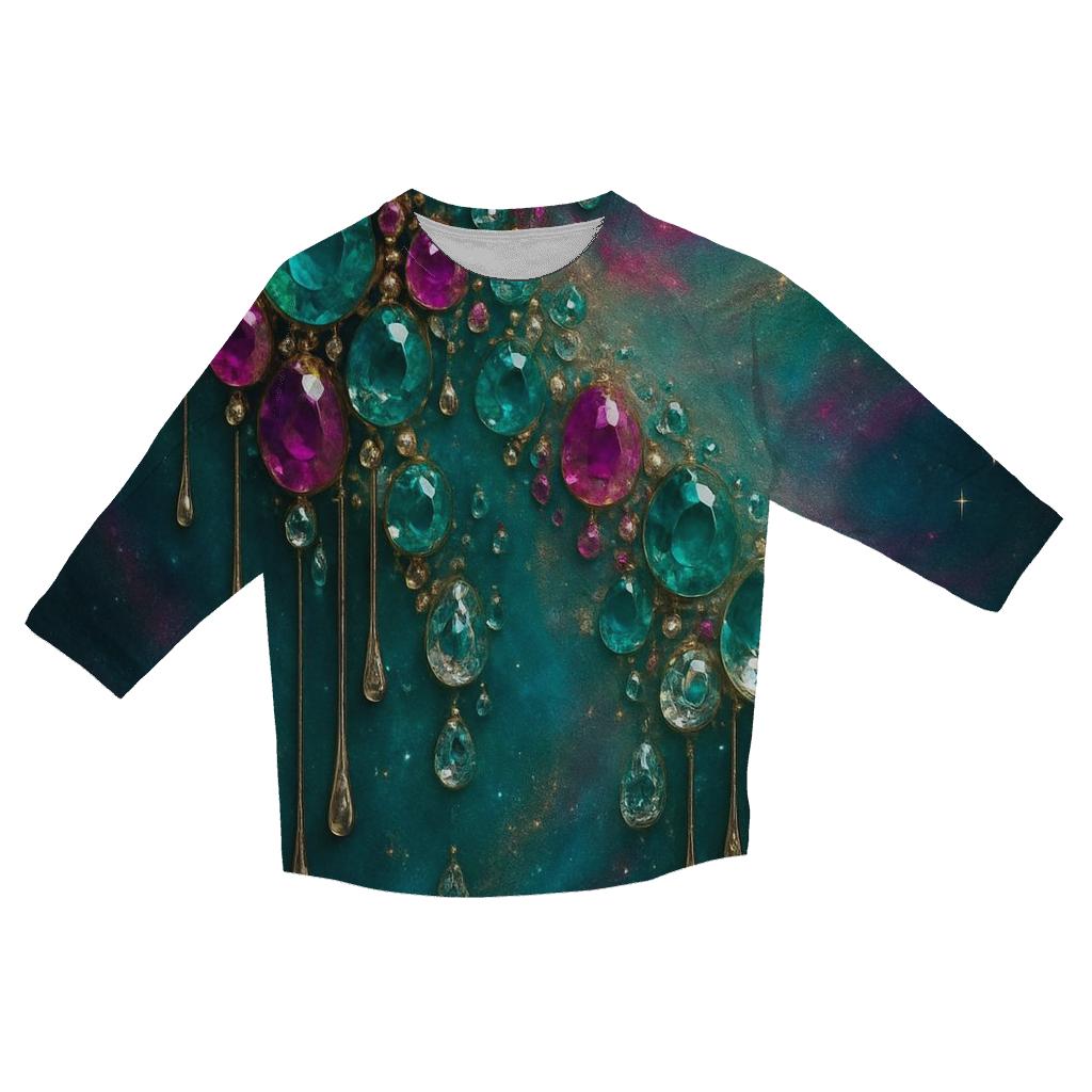 Aurora Jewel Cascade casual three quarter sleeve shirts