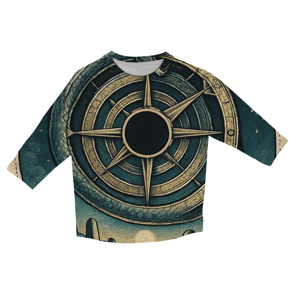 Celestial Forge Ouroboros Compass fashion 3/4 sleeve shirts