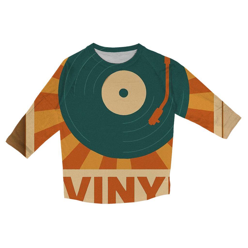 Sunburst Vinyl Mosaic trendy 3/4 sleeve tops