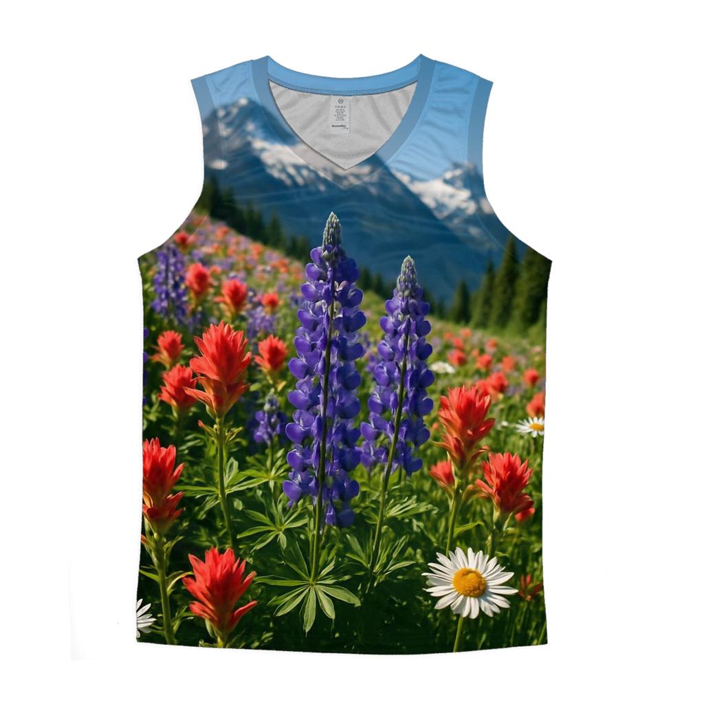 Midday Wildflower Patch In Mountain Meadow cotton sleeveless tops