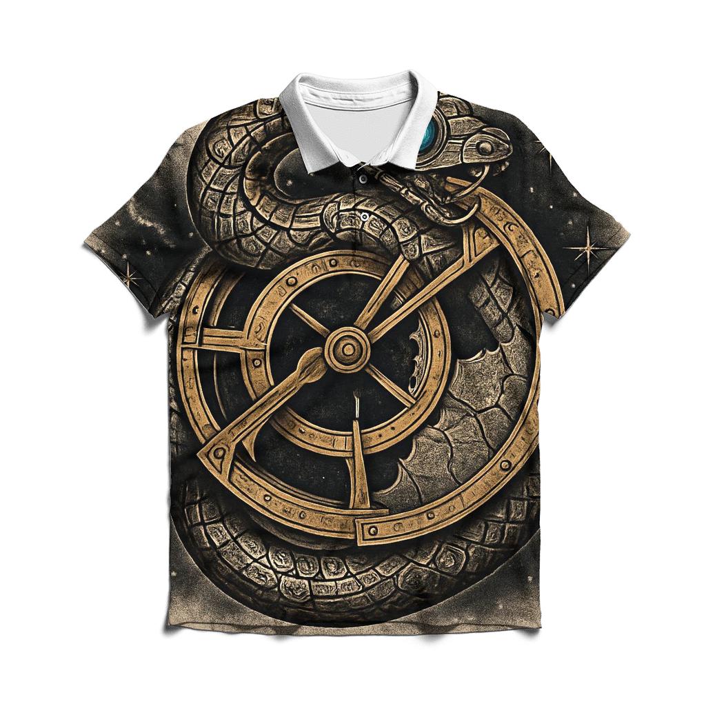 Ouroboros Clockwork Voyager premium cotton polo shirts