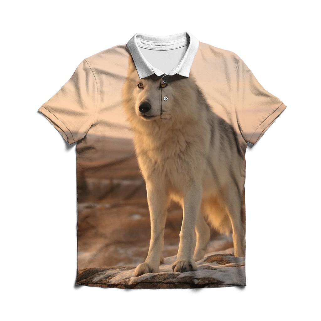Silent Watcher Of The Northern Tundra branded logo polo shirts