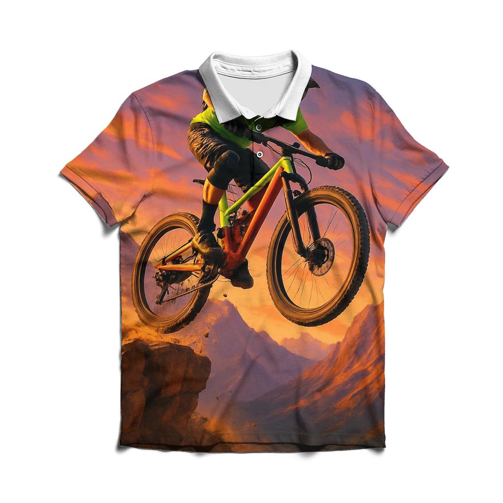 Extreme Mountain Biking Adventure personalized polo shirts