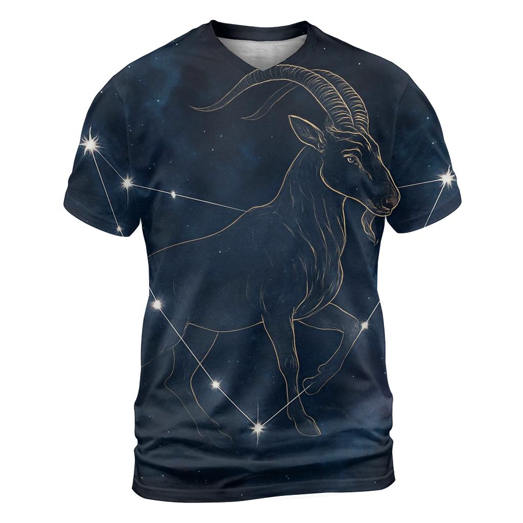 Nebula Capricorn Mountain Goat Constellation statement graphic shirts