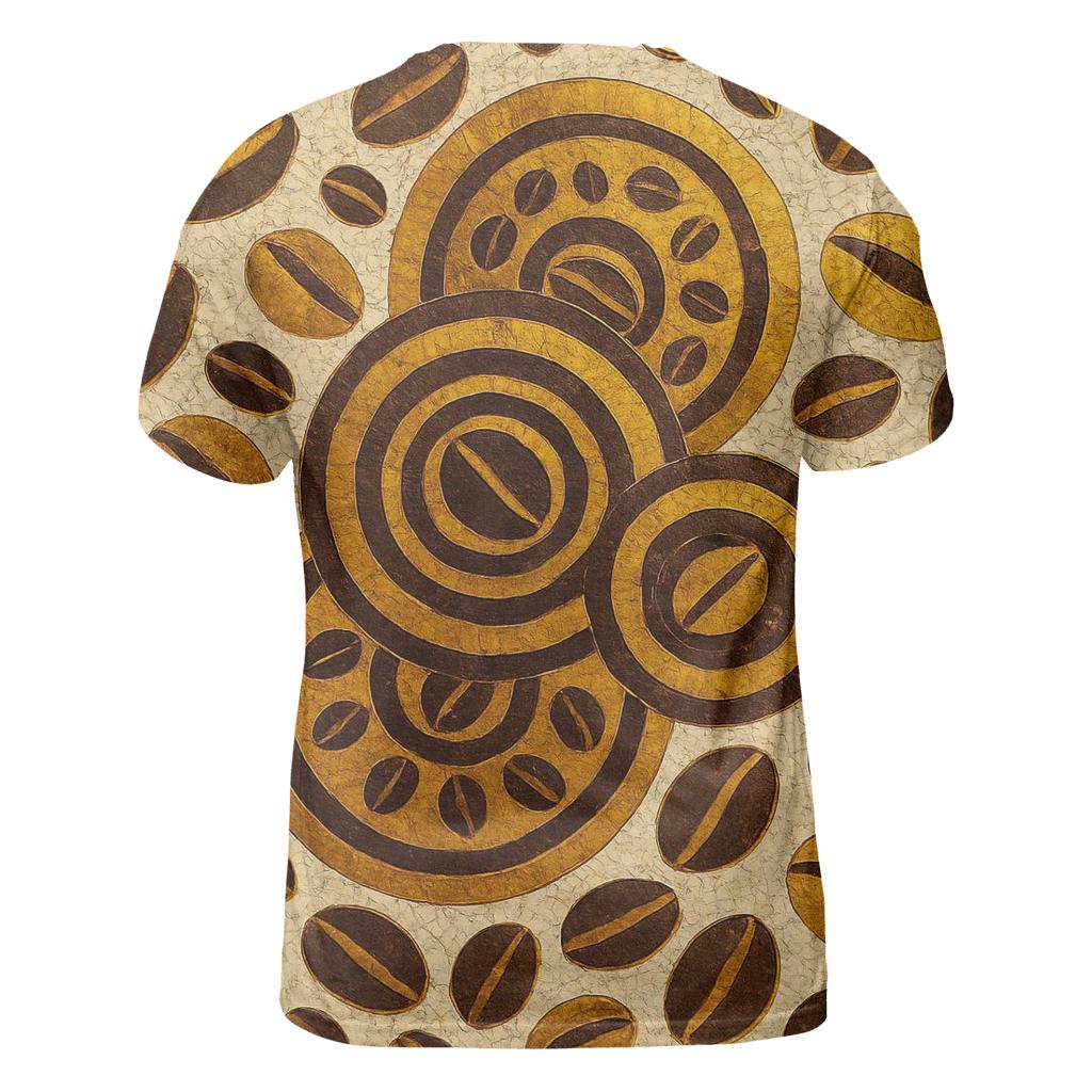 Golden Bean Mosaic creative print fashion shirts