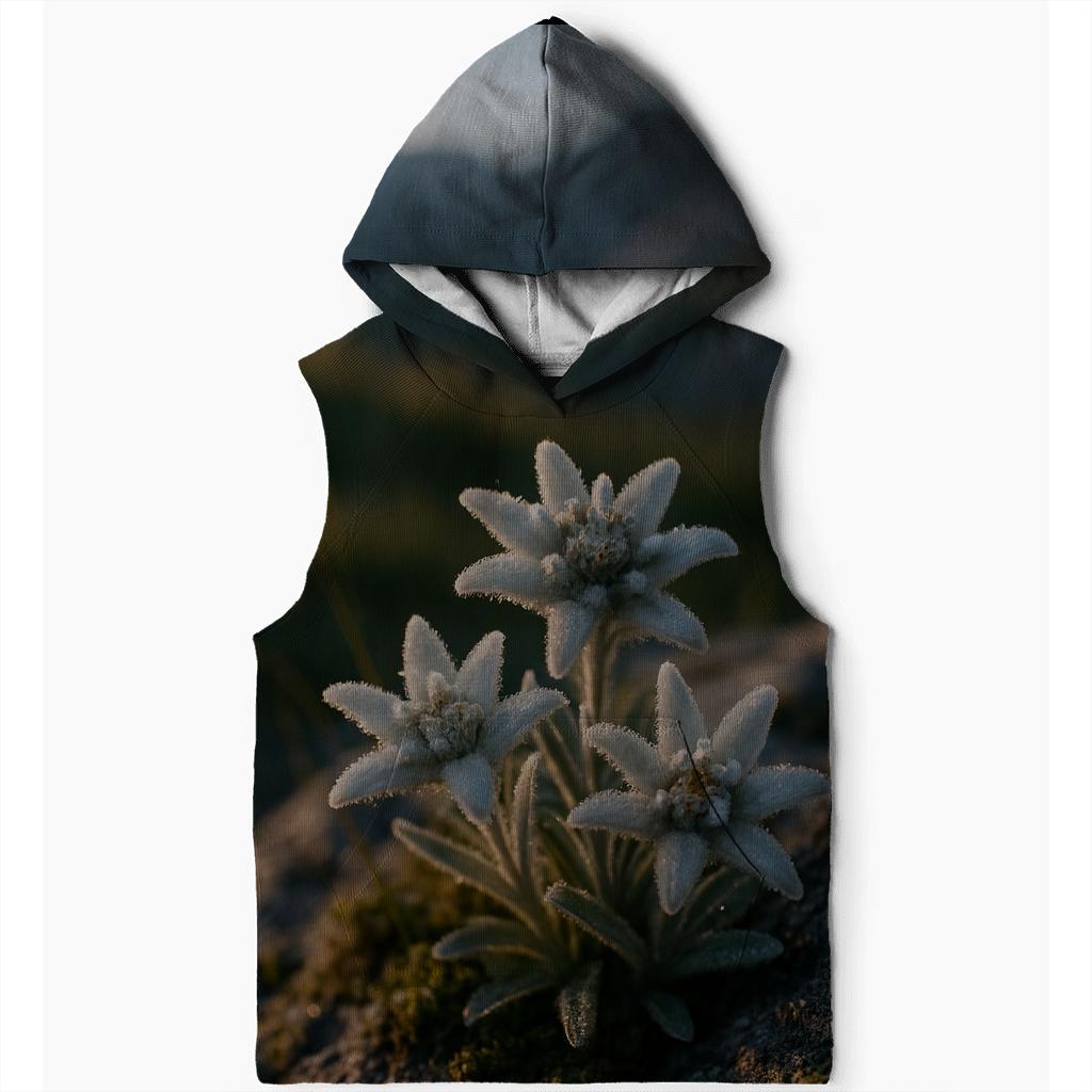 Dew-Laden Alpine Edelweiss Cluster hoodies fashion