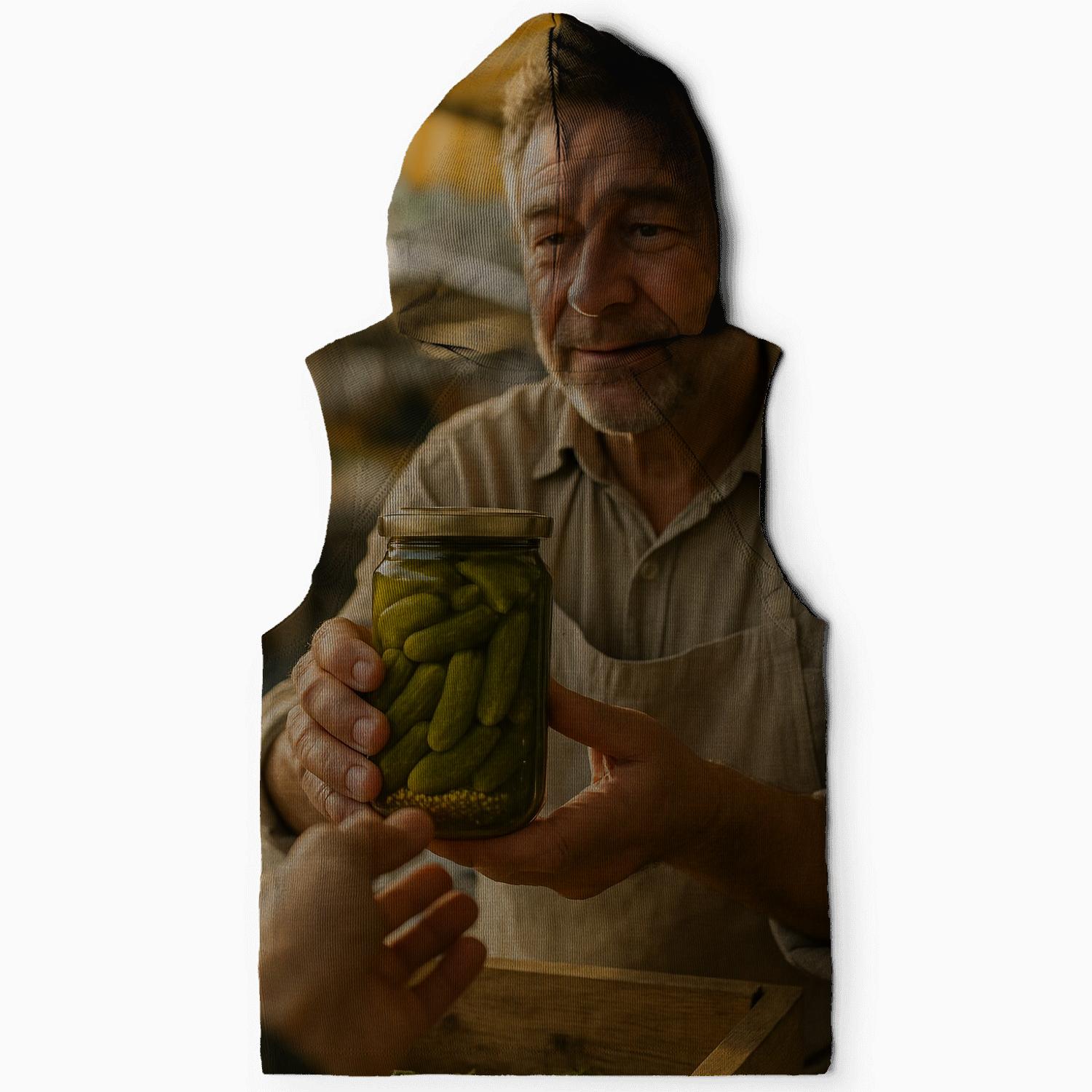 Market Pickle Vendor With Cornichon Jar heavyweight hoodies