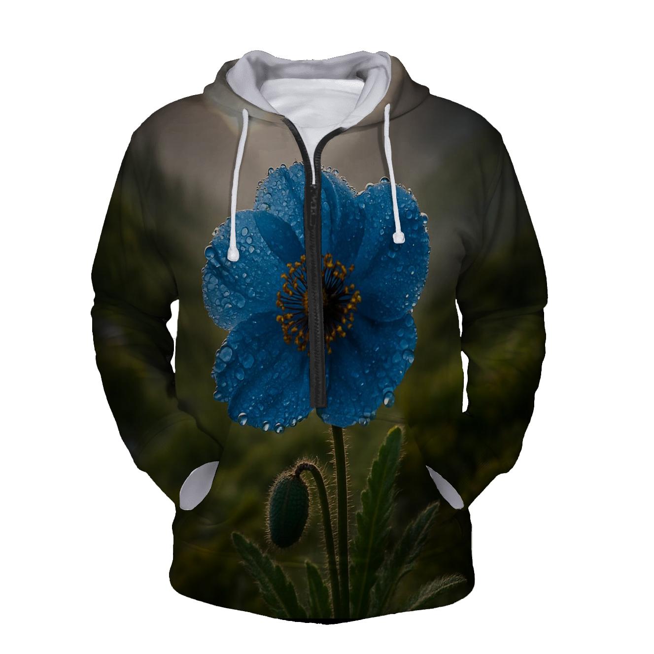 Morning Dew On Himalayan Blue Poppy hoodies fashion