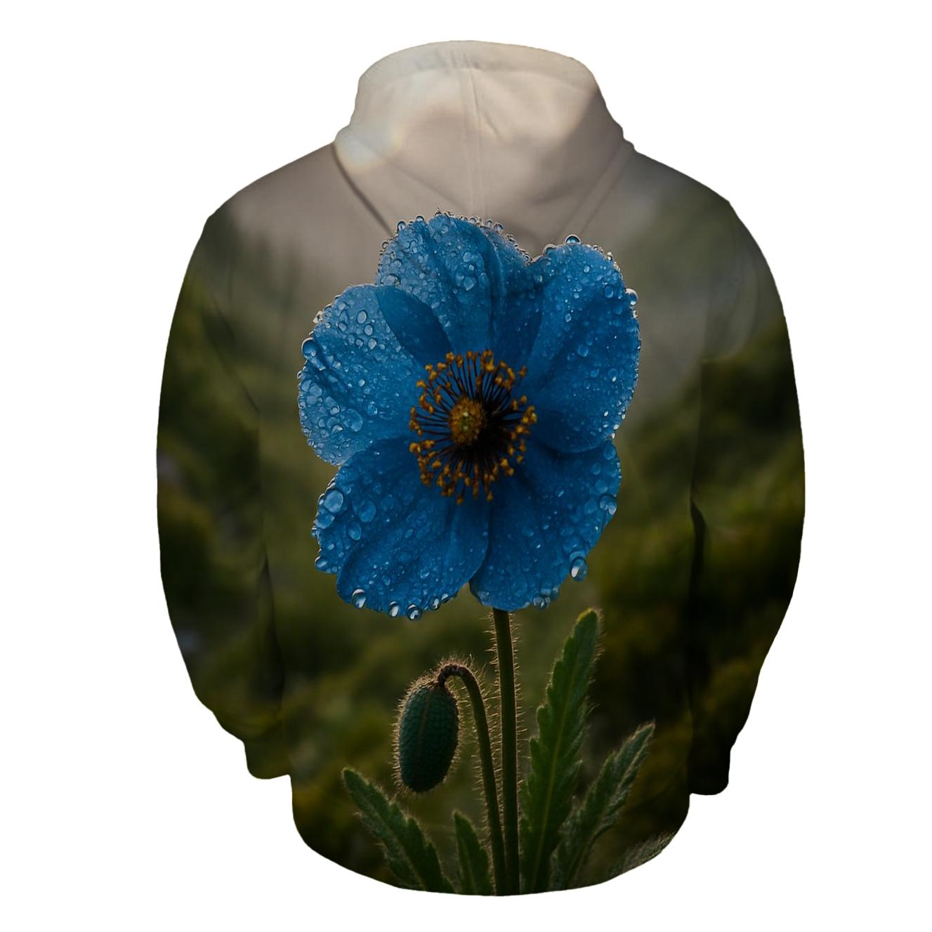 Morning Dew On Himalayan Blue Poppy hoodies fashion