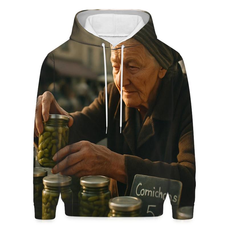 Market Morning Cornichon Seller custom hoodies