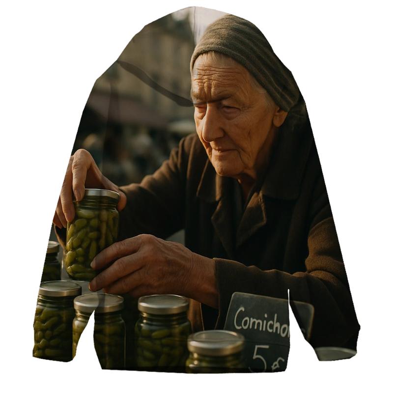 Market Morning Cornichon Seller custom hoodies