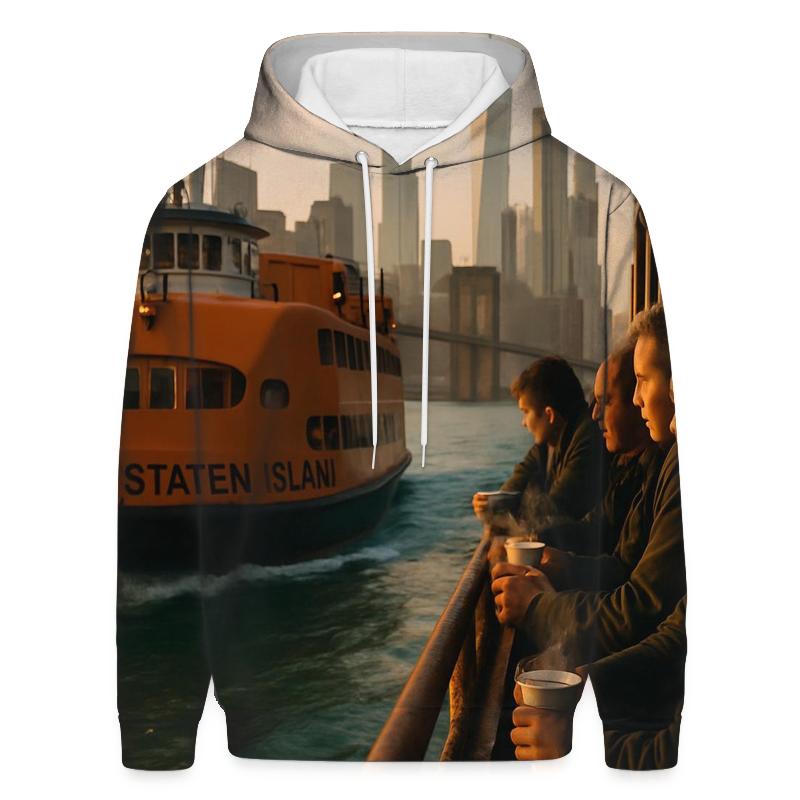 Sunrise Ferry Through Glass Towers hoodie trends