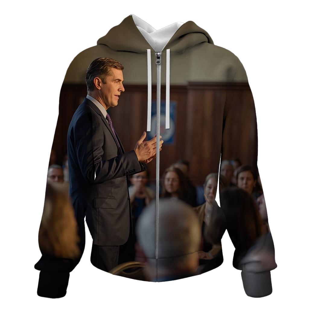 Charlie Kirk At Community Town Hall zip-up hoodies