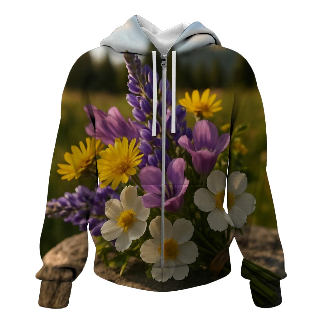 Late Summer Alpine Meadow Bouquet hoodie styles