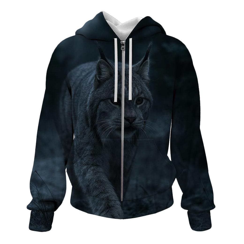 Dawn Forager Frostbite Lynx printed hoodies