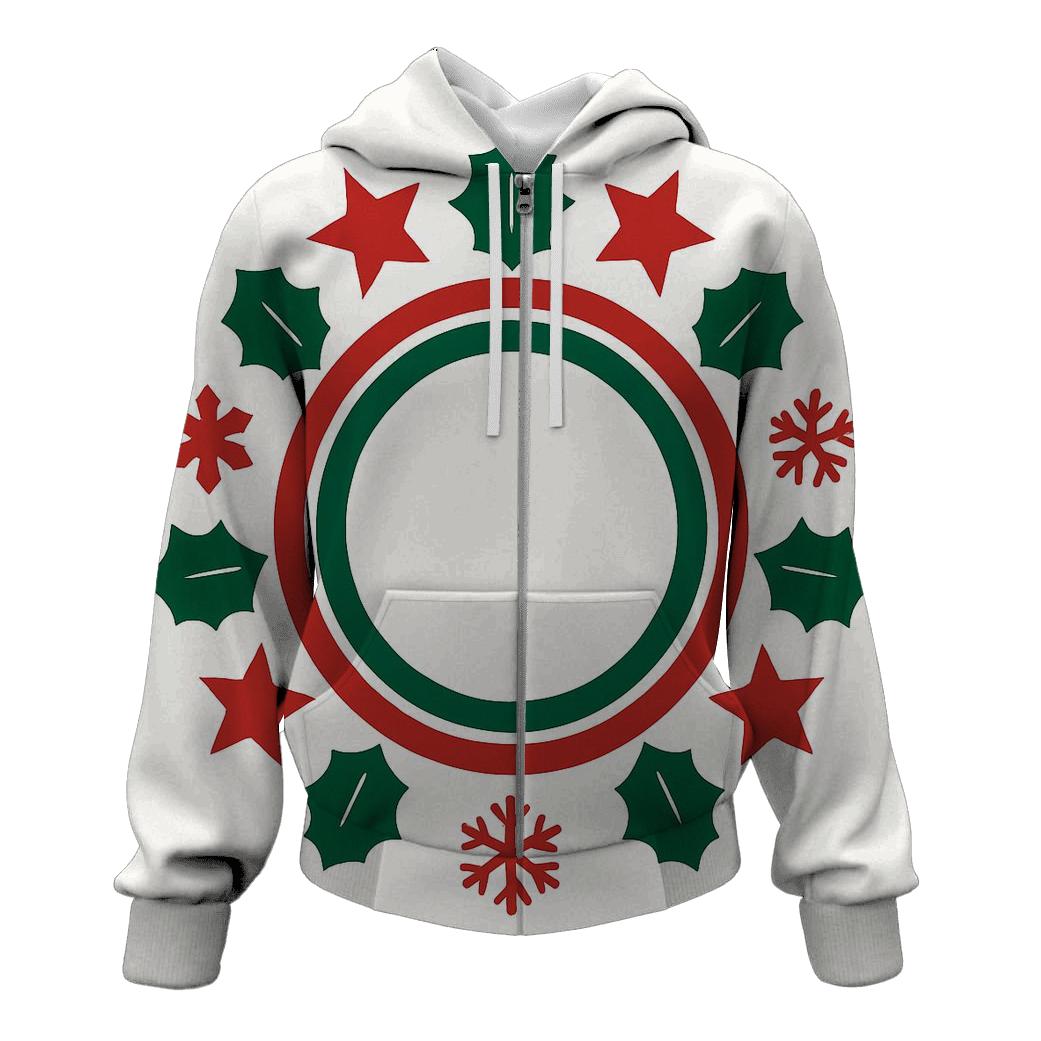 Crimson Star Wreath embroidered hoodies