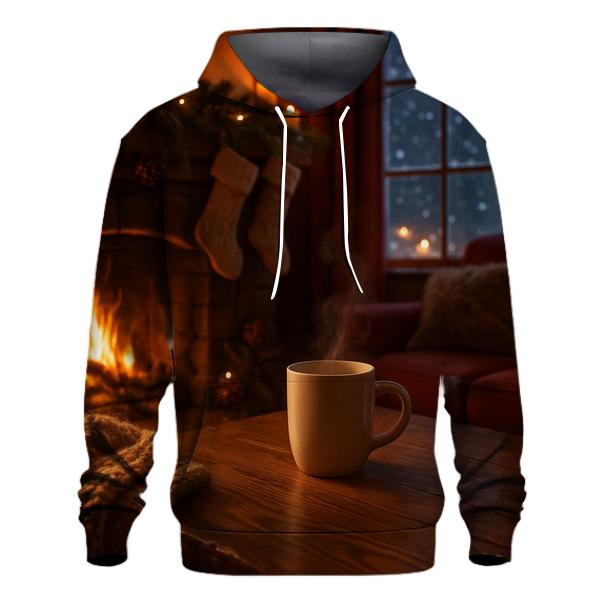 Warm Hearth Under Evergreen Glow graphic hoodies