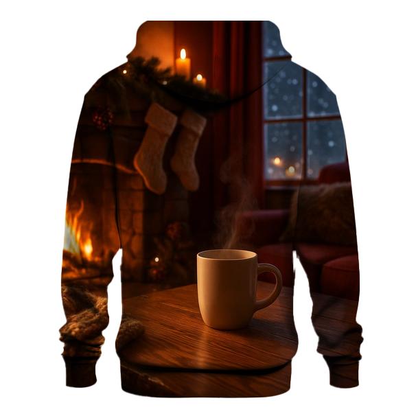 Warm Hearth Under Evergreen Glow graphic hoodies