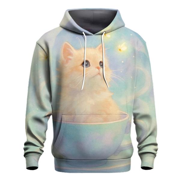 Lunar Tea Kitten embroidered hoodies