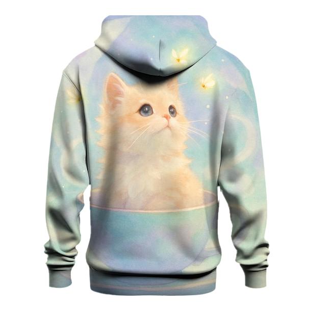 Lunar Tea Kitten embroidered hoodies