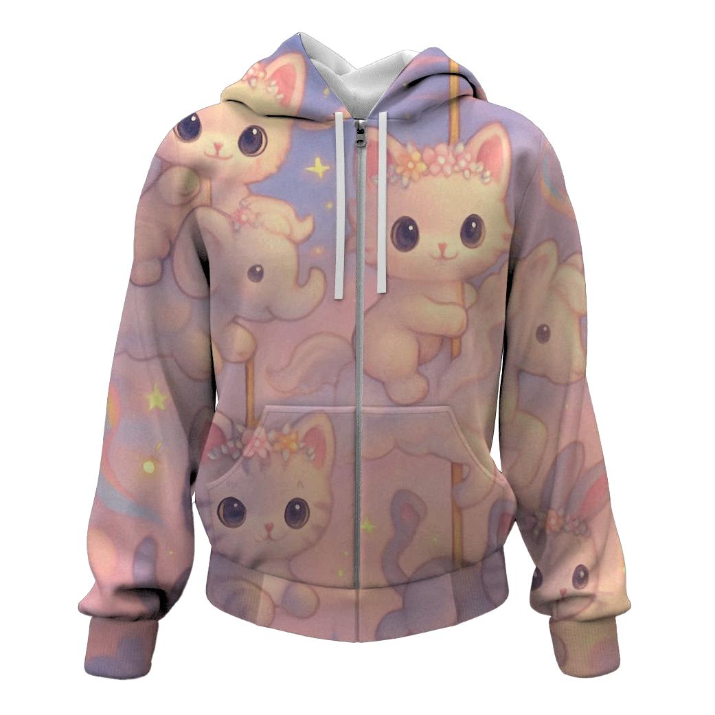 Starlight Carousel Kittens pullover hoodies