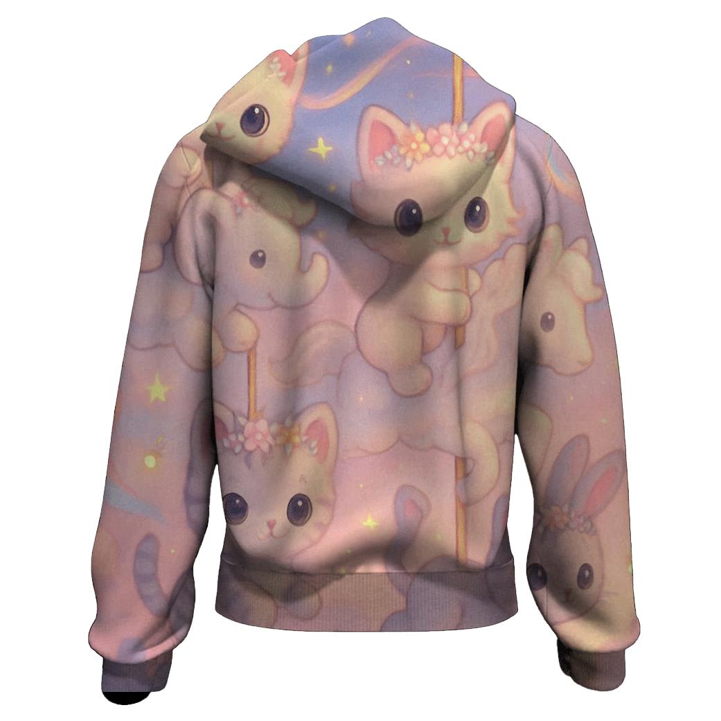 Starlight Carousel Kittens pullover hoodies
