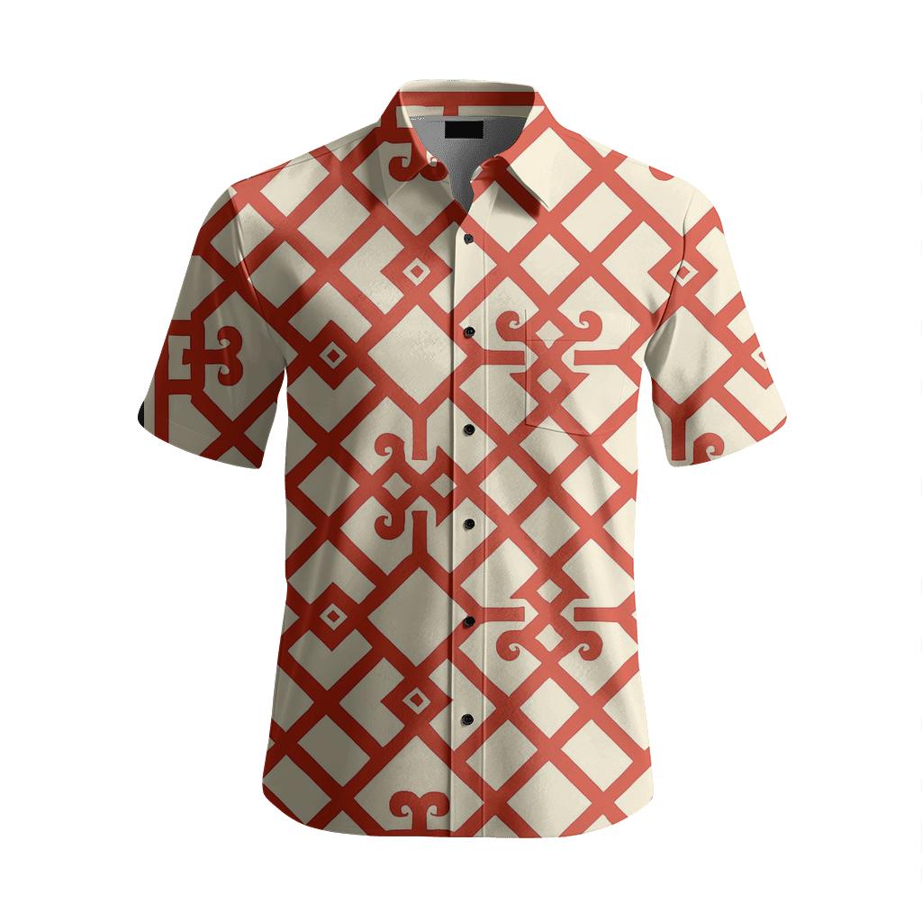 Chinese Lattice Fretwork stylish threadwork shirts