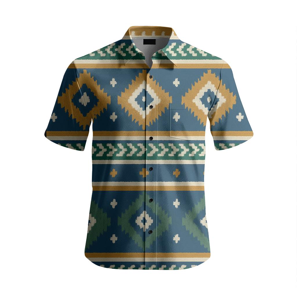 Kilim Ikat Stripe Montage fashion embroidery shirts