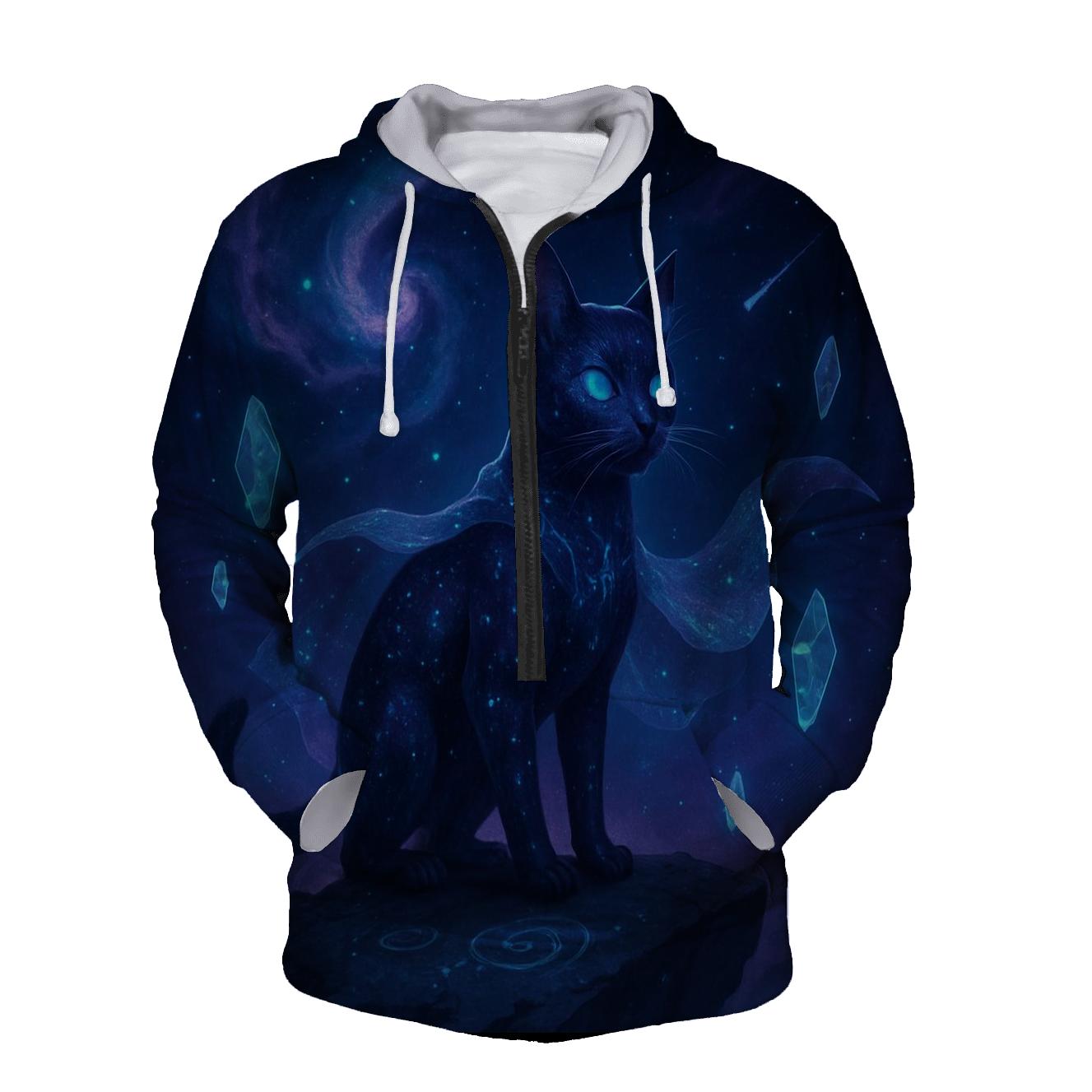 Galactic Nomad Cat zip-up hoodies