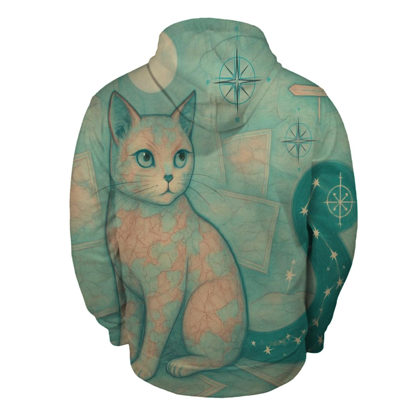 Random Atlas Cat printed hoodies